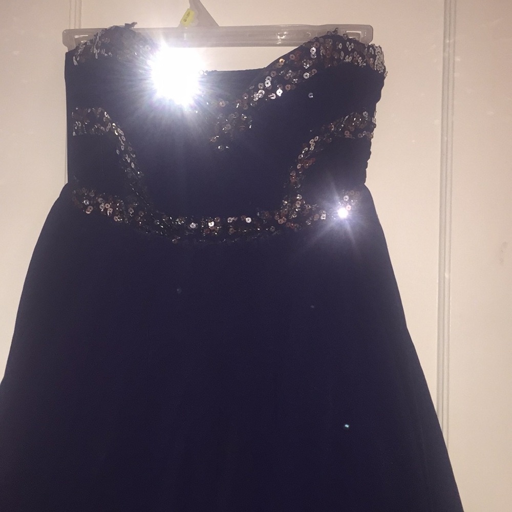 Strapless Navy Blue Sequined Dress SIZE 3